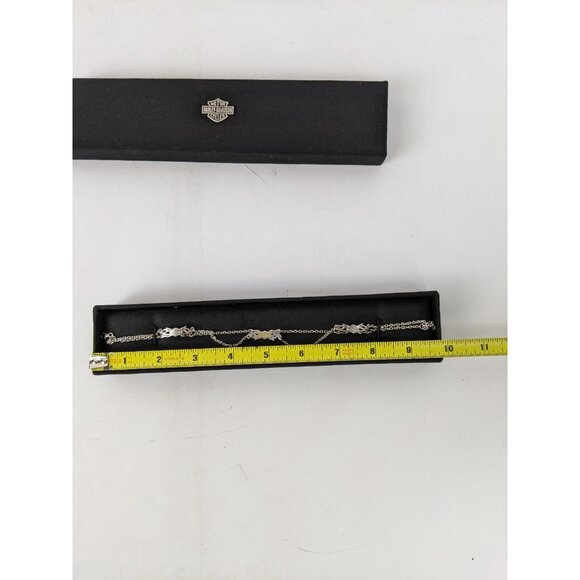 Harley Davidson Sterling Silver 925 Ankle Bracelet Anklet Bar Shiled Flame - Picture 16 of 16